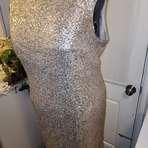 Vince Camuto Formal Sequined Champagne Dress Sz 20